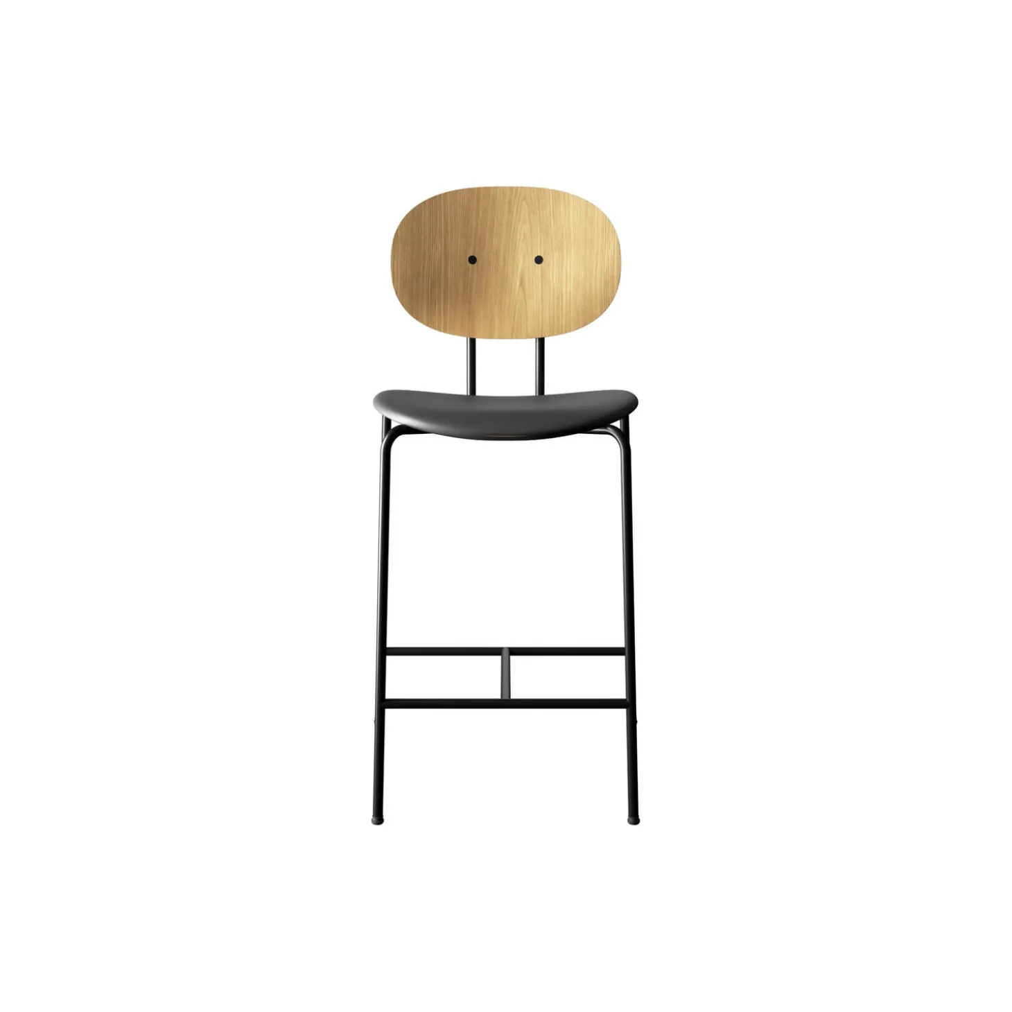 PIET HEIN Counter Chair, hvidpigmenteret eg//Solid Black 509