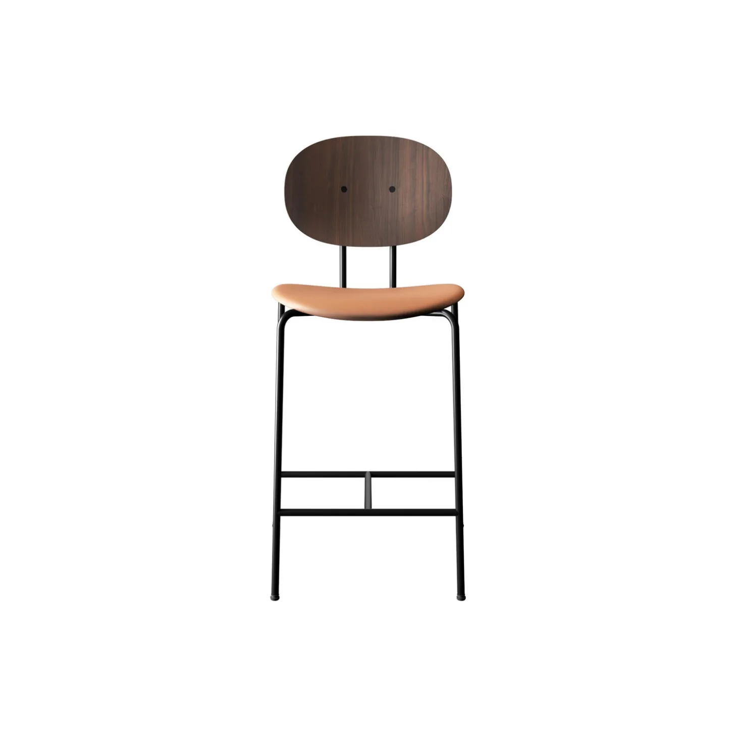PIET HEIN Counter Chair, oiled walnut/Silk Cognac