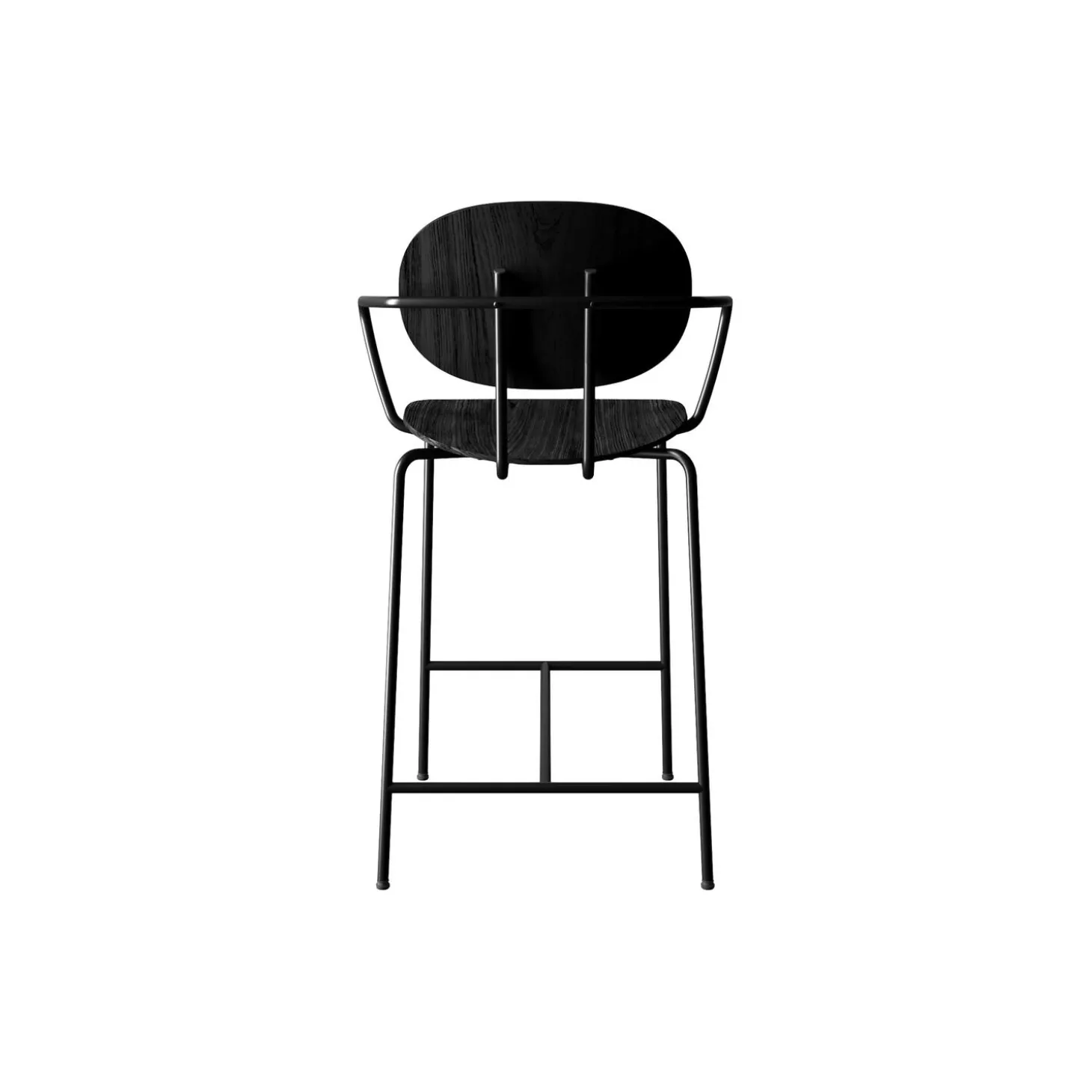 PIET HEIN Counter Chair with Arms, sortlakeret eg