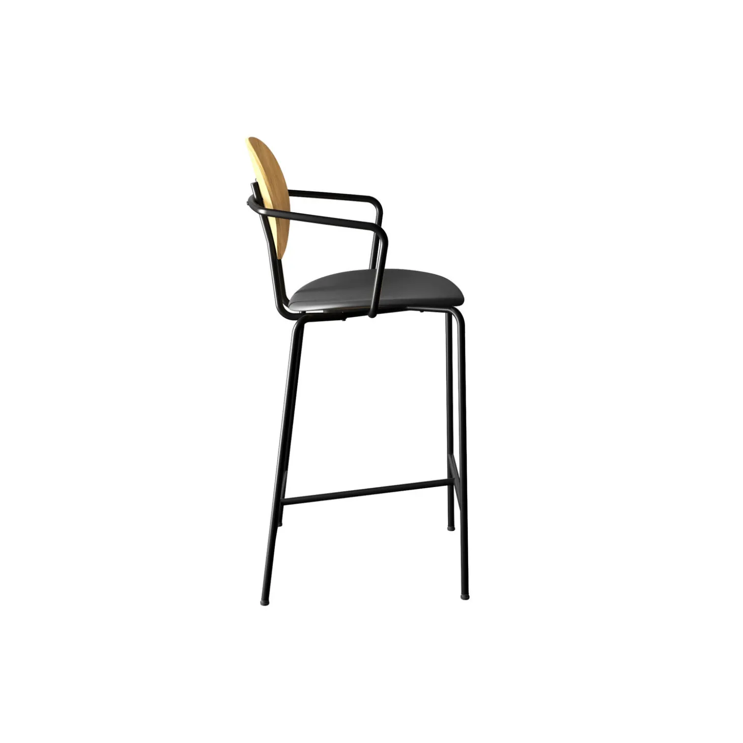 PIET HEIN Counter Chair with Arms, olieret eg/Solid Black 509
