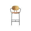 PIET HEIN Counter Chair with Arms, olieret eg/Silk Cognac