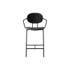 PIET HEIN Counter Chair with Arms, black lacquered oak/Solid Black 509