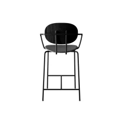 PIET HEIN Counter Chair with Arms, black lacquered oak/Solid Black 509
