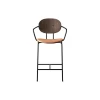 PIET HEIN Counter Chair with Arms, oiled walnut/Silk Cognac