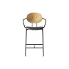 PIET HEIN Counter Chair with Arms, hvidpigmenteret eg//Solid Black 509