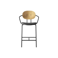 PIET HEIN Counter Chair with Arms, hvidpigmenteret eg//Solid Black 509