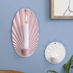 Pipanella Waves væghængt lysestage, rosa
