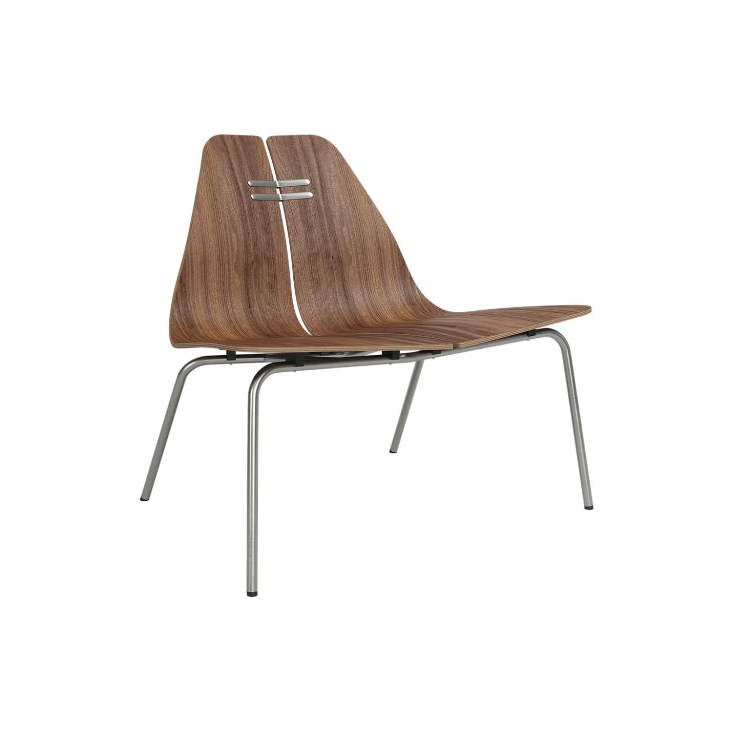 PK23™ loungestol, lakeret valnød/stål