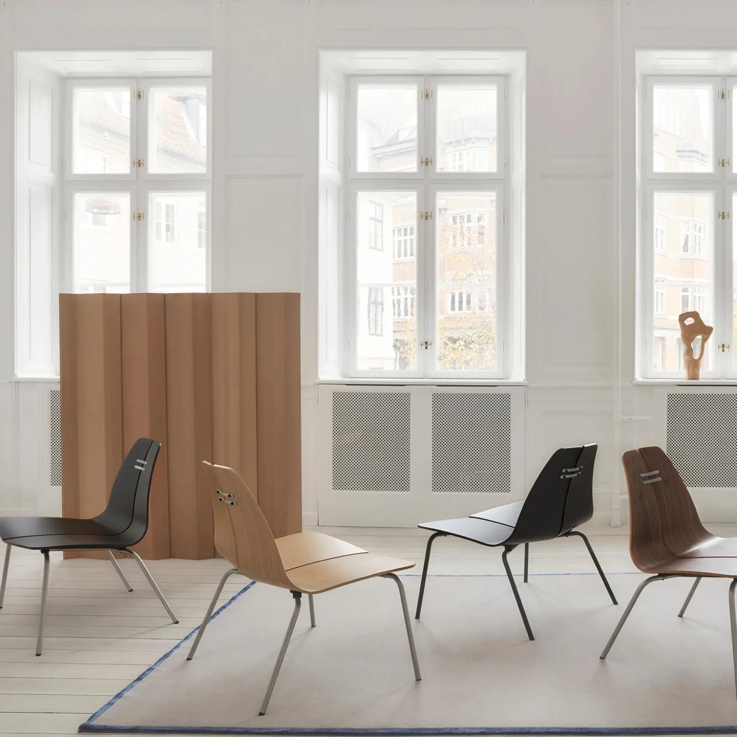 PK23™ loungestol, sortfarvet ask/stål