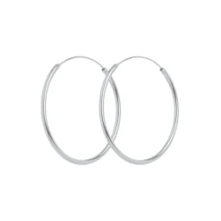 Plain Hoop øreringe, sølv
