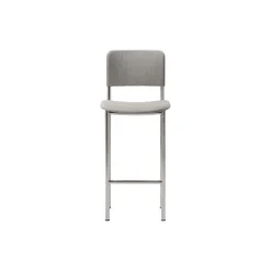 Plan Barstool Fully Upholstered, brushed steel/Re-wool 128
