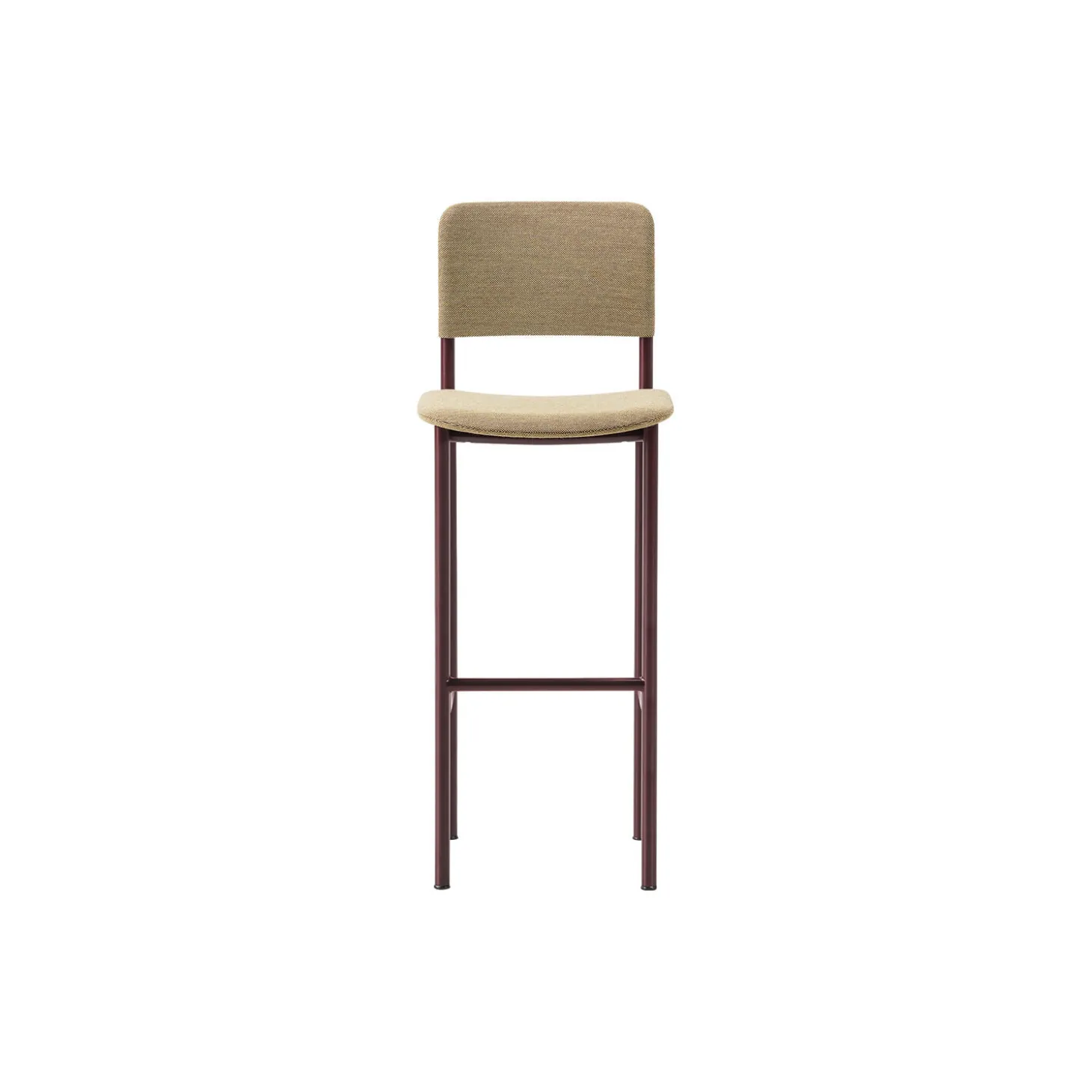 Plan Barstool Fully Upholstered, bordeaux/Steelcut Quartet 554