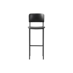 Plan Barstool Seat Upholstered, black lacquered ash/Omni 301