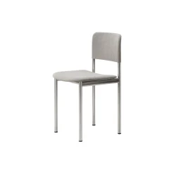 Plan Chair Fully Upholstered, brushed steel/Re-wool 128