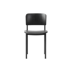 Plan Chair Seat Upholstered, black lacquered ash/Omni 301