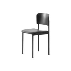 Plan Chair Seat Upholstered, black lacquered ash/Omni 301