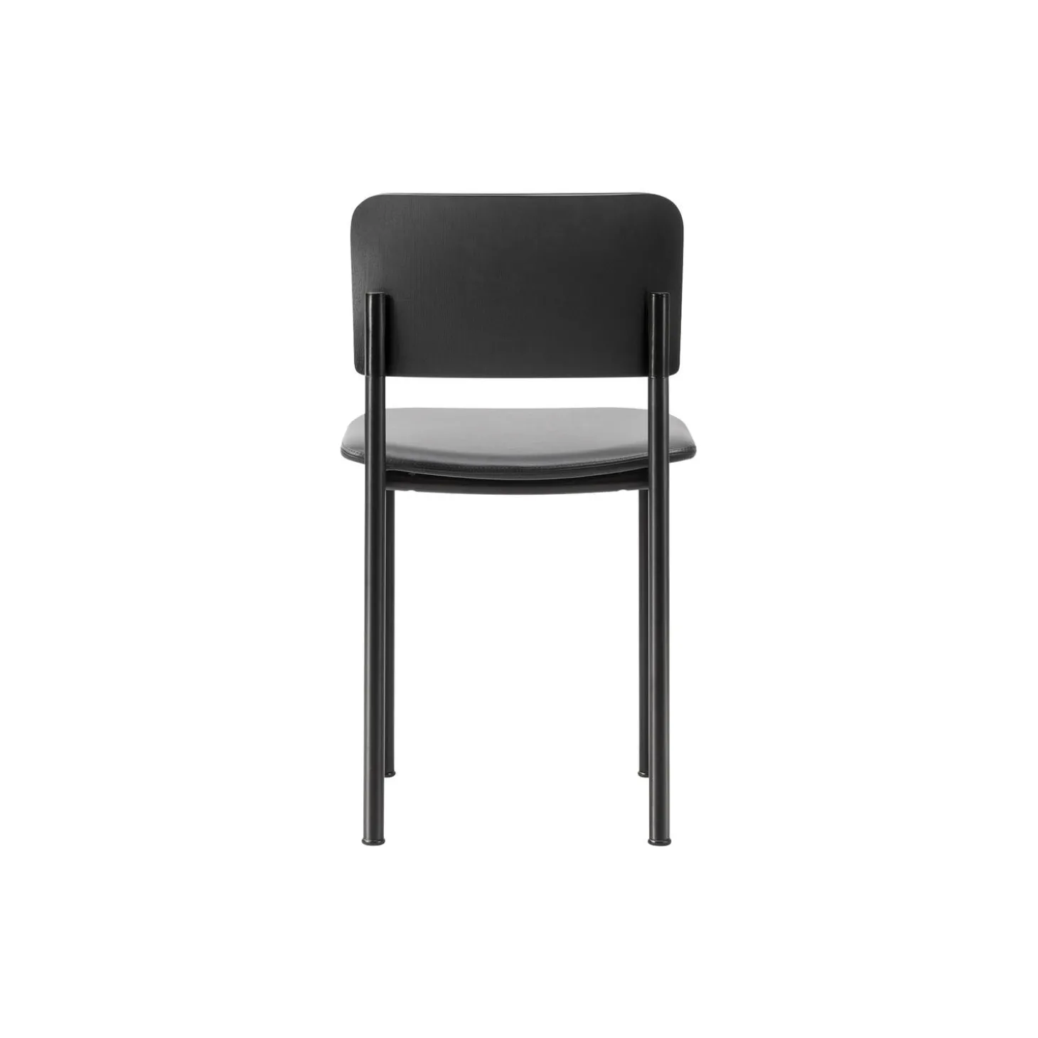 Plan Chair Seat Upholstered, black lacquered ash/Omni 301