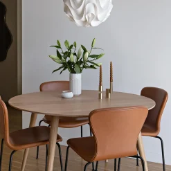 PLAYdinner Round Ø120 spisebord med udtræk, hvidolieret eg