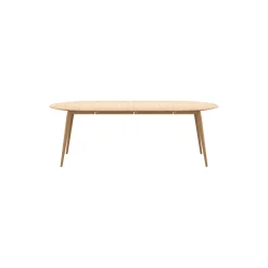 PLAYdinner Round Ø120 spisebord med udtræk inkl. 2 tillægsplader, hvidolieret eg