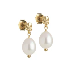 Poe studs, guld/perle