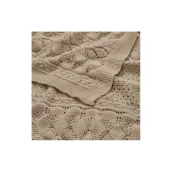 Pointelle baby striktæppe, hazel