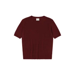 Pointelle Tee, cranberry