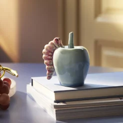 Poppery æble med larve, mint/pink