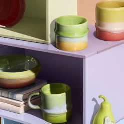 Poppery krus, apple green/mint/yellow