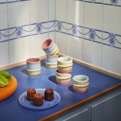 Poppery krus, pink/mint/gul