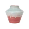 Poppery vase, mint/pink