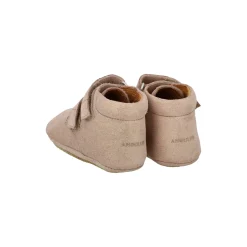 Prewalker lædersko, rose glitter suede