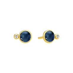 Prime Earstuds, gold/sapphire blue