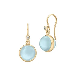 Prime Øreringe, gold/milky aqua