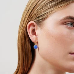 Prime Øreringe, gold/royal blue