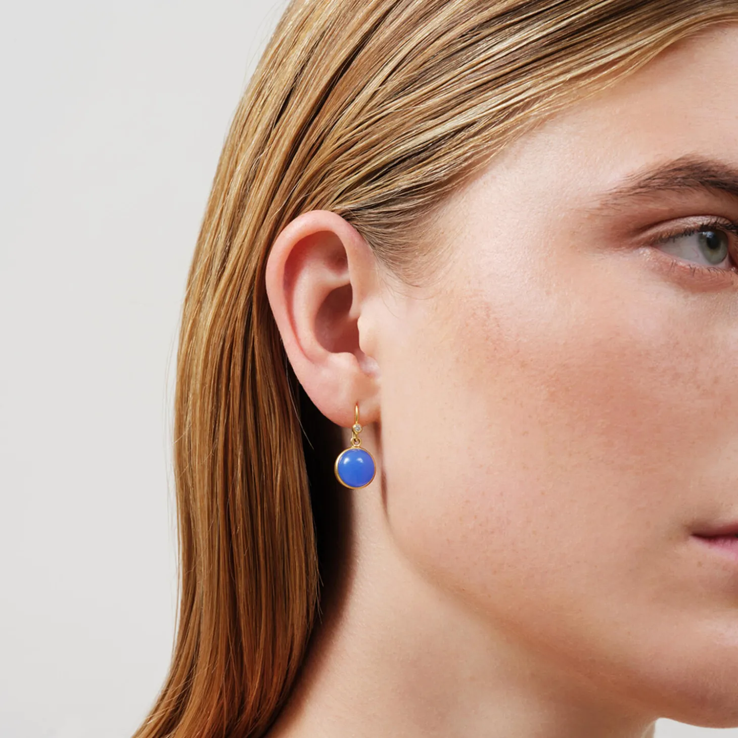 Prime Øreringe, gold/royal blue