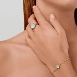Primini Armbånd, gold/milky aqua