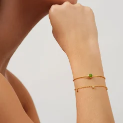 Primini Armbånd, gold/moss green