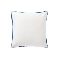 Pudebetræk i økologisk bomuldstwill med flag, white/sea blue