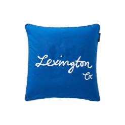 Pudebetræk i økologisk bomuldstwill med logo, sea blue/white