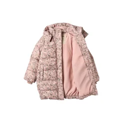 Puffer Coat Yrsa, rose powder flowers