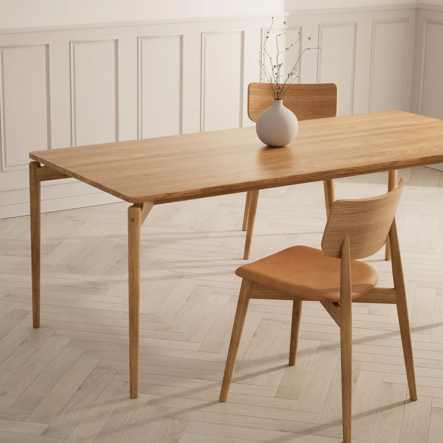 PURE spisebord L140, naturolieret eg