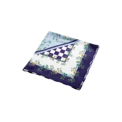 Purple Flower Dot Checker silketørklæde