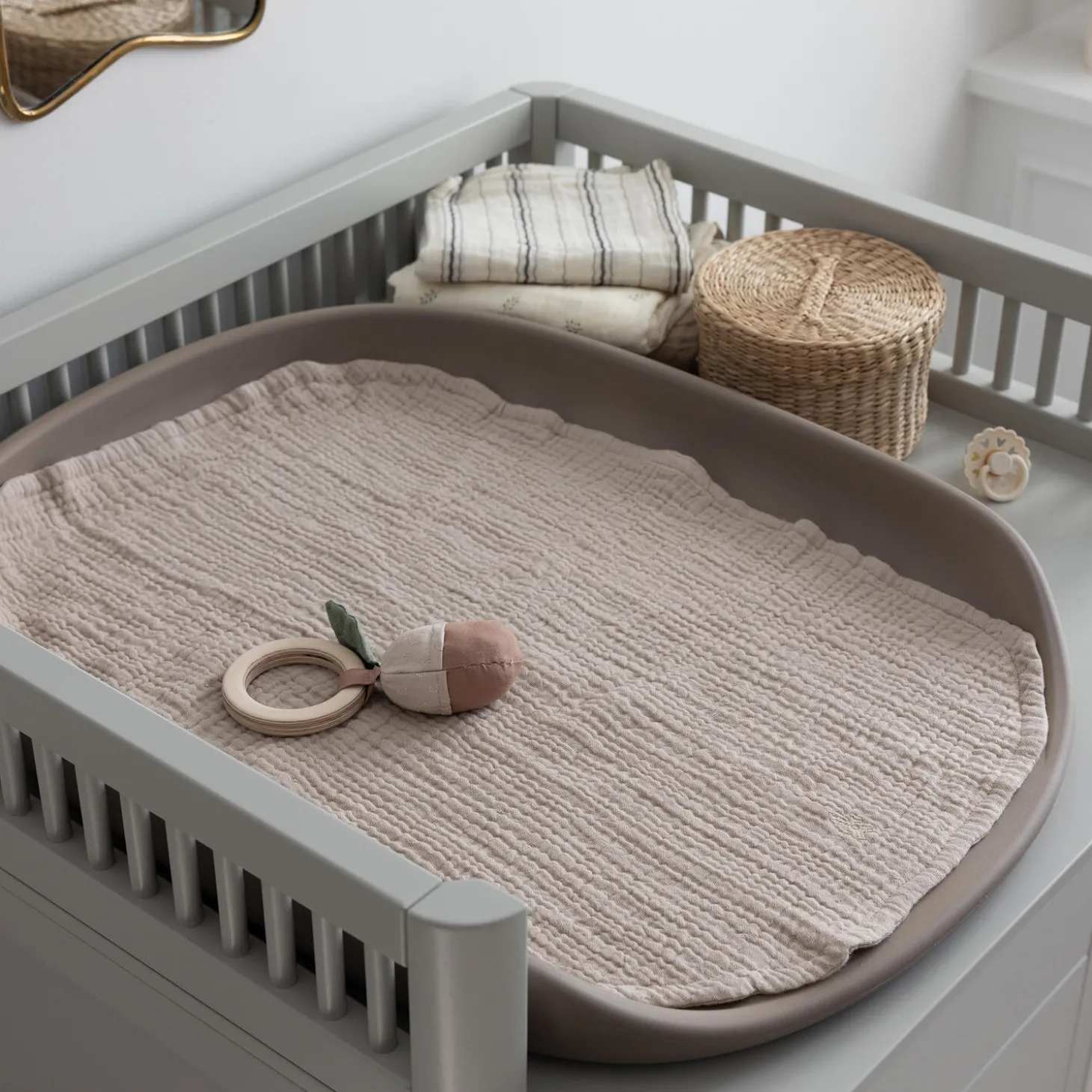 Pusleunderlag muslin, beige