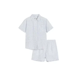 Pyjamas Night Summer Check, mix blue bell