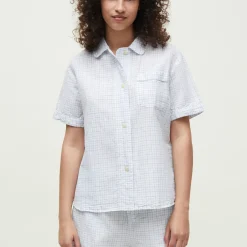 Pyjamas Night Summer Check, mix blue bell