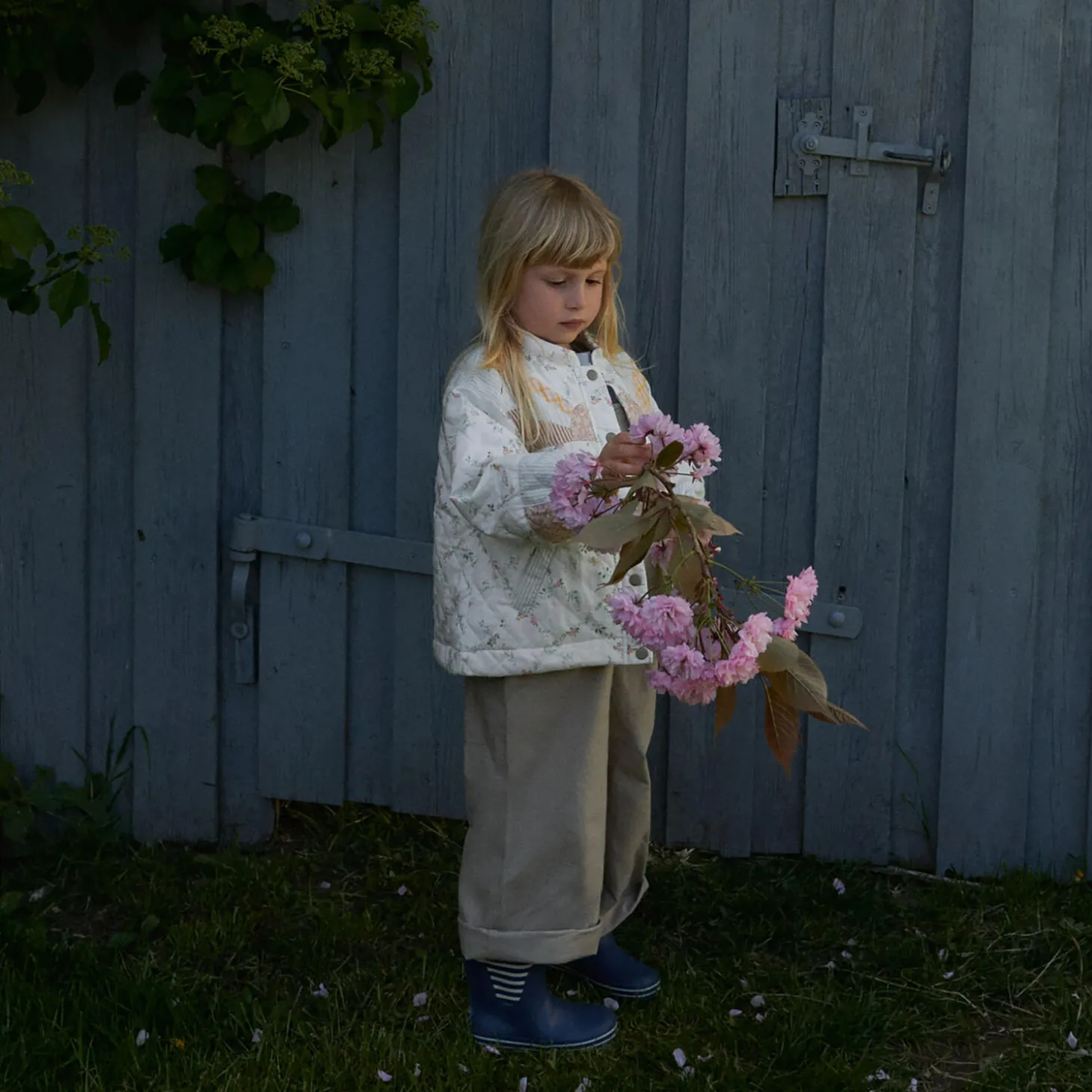 Quilt Jacket Inga, 9426 ivory cheked flowers