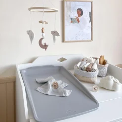 Quiltet opbevaringskurv 2-pak, classic stripes blue/praline