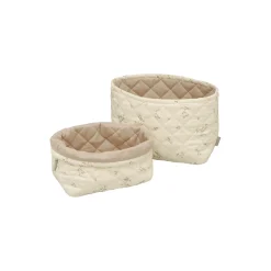 Quiltet opbevaringskurv 2-pak, ashley/latte