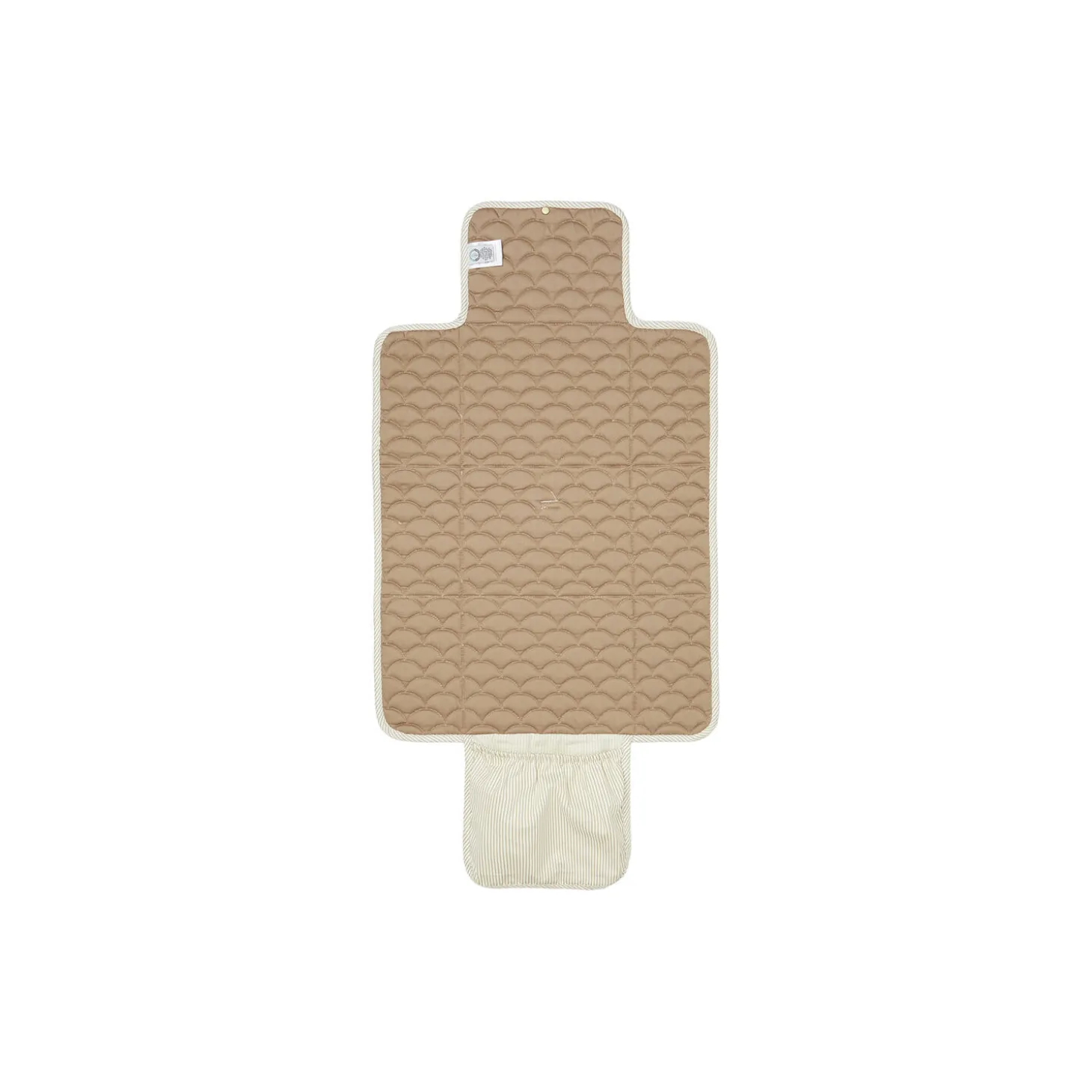 Quiltet pusleunderlag, classic stripes camel