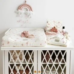 Quiltet pusleunderlag, windflower creme